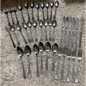 Interpur FLORENZ Stainless Steel Flatware Set 38 Piece Japan Settings MCM